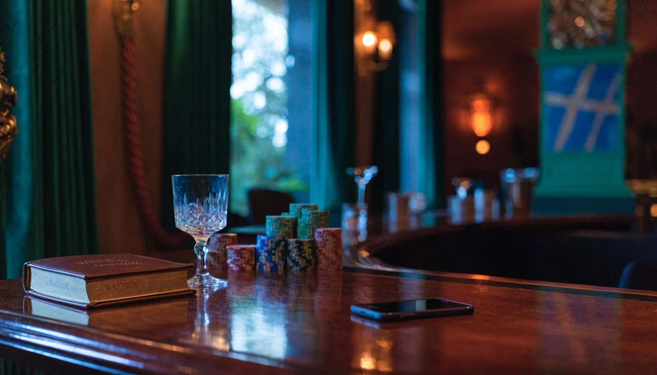 Elegant casinobar med färgglada marker och inbjudande atmosfär